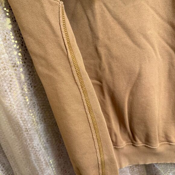 Aerie Golden Brown Pocket Crewneck Fall Winter Sweater Small - Picture 5 of 7